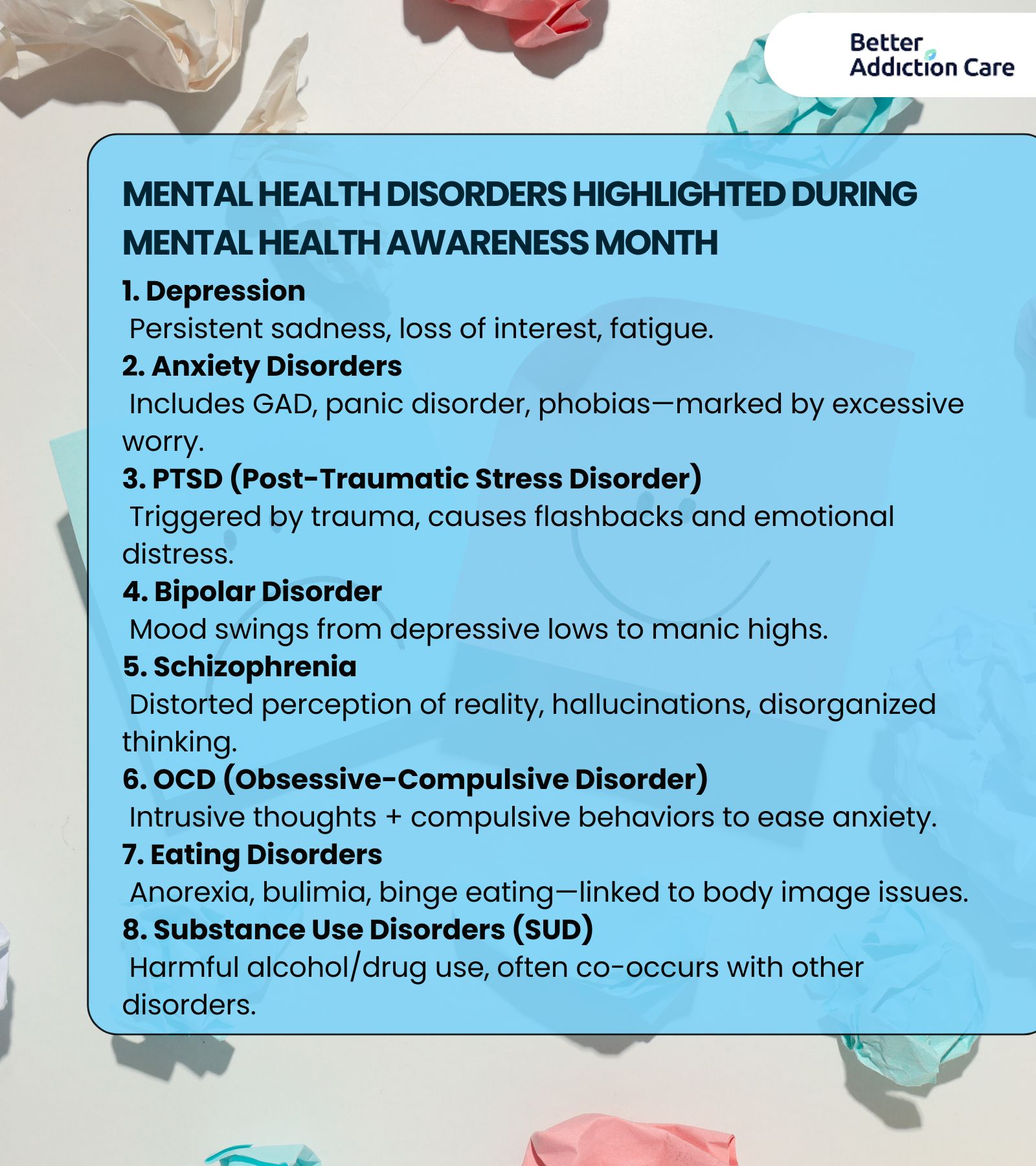 Mental Health Disorders Highlighted During Mental Health Awareness Month