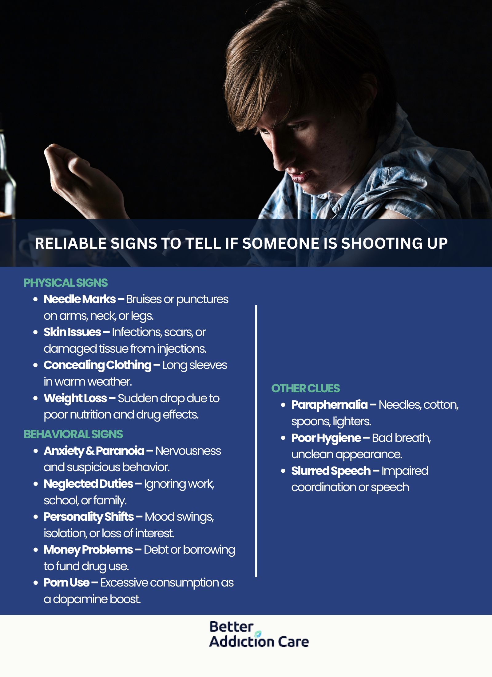 Reliable Signs Someone is Shooting up Drugs