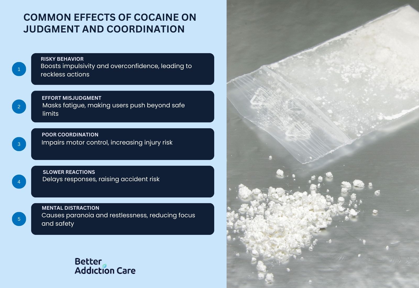 Common effects of cocaine on judgment and coordination 