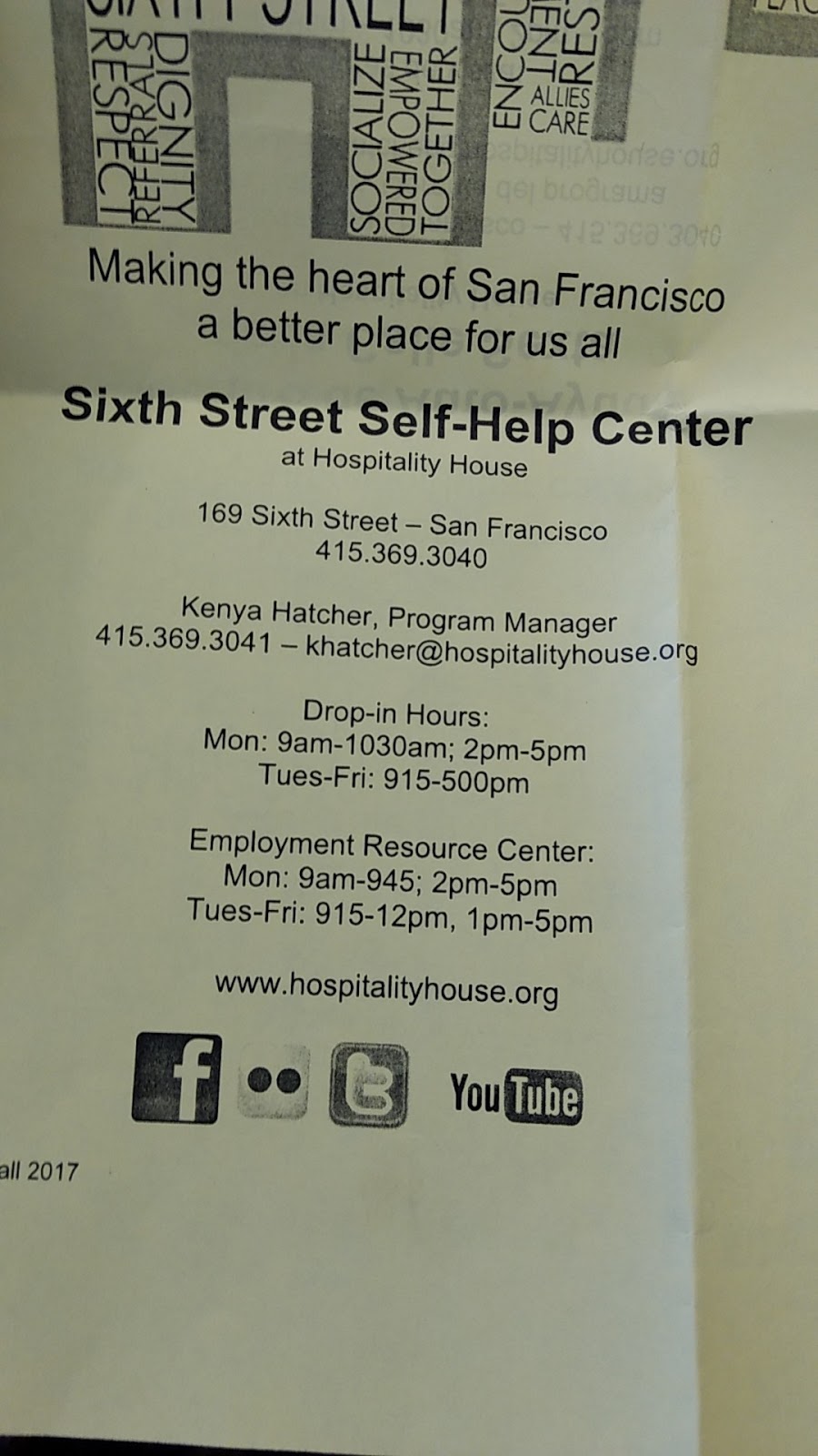 Hospitality House - The Sixth Street Self Help Center