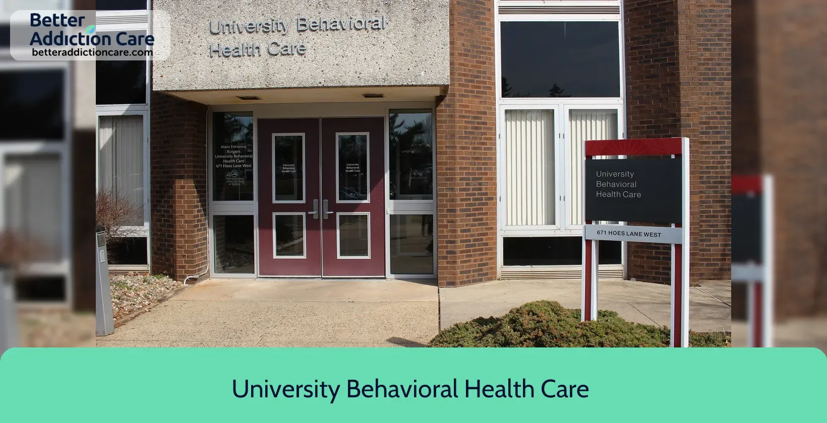 University Behavioral Health 671 Hoes Lane 1 University Behavioral Health 671 Hoes Lane 1
