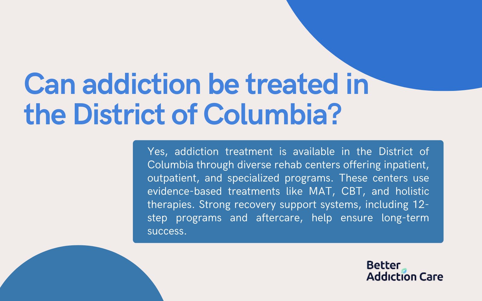 Can Addiction be Treated in the District of Columbia?